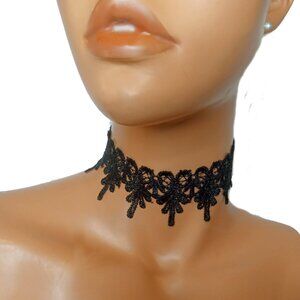 Black Choker Necklace, Prom Necklace, Date Night Choker, Bridesmaid Necklace